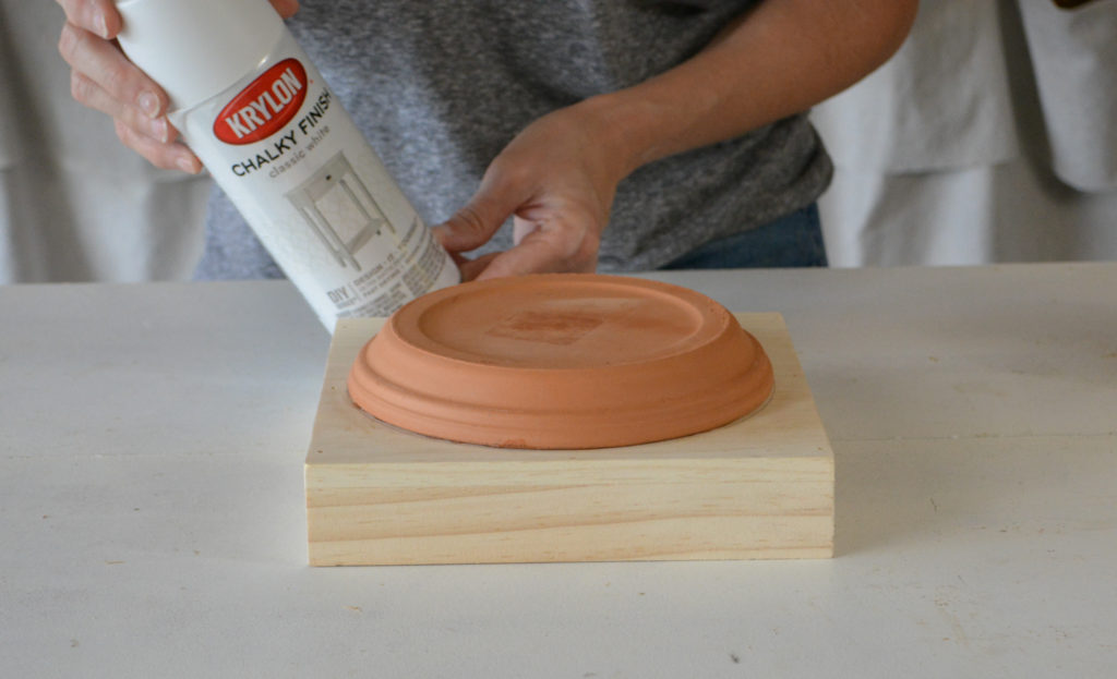 Chalky spray paint for DIY wood riser