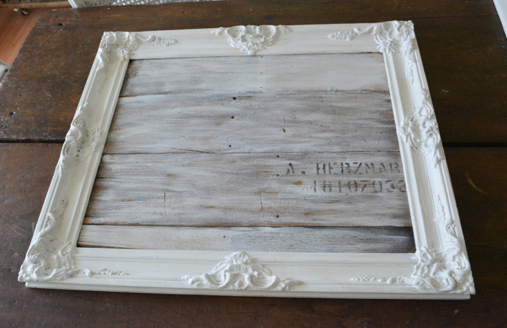 Painted frame with reclaimed wood