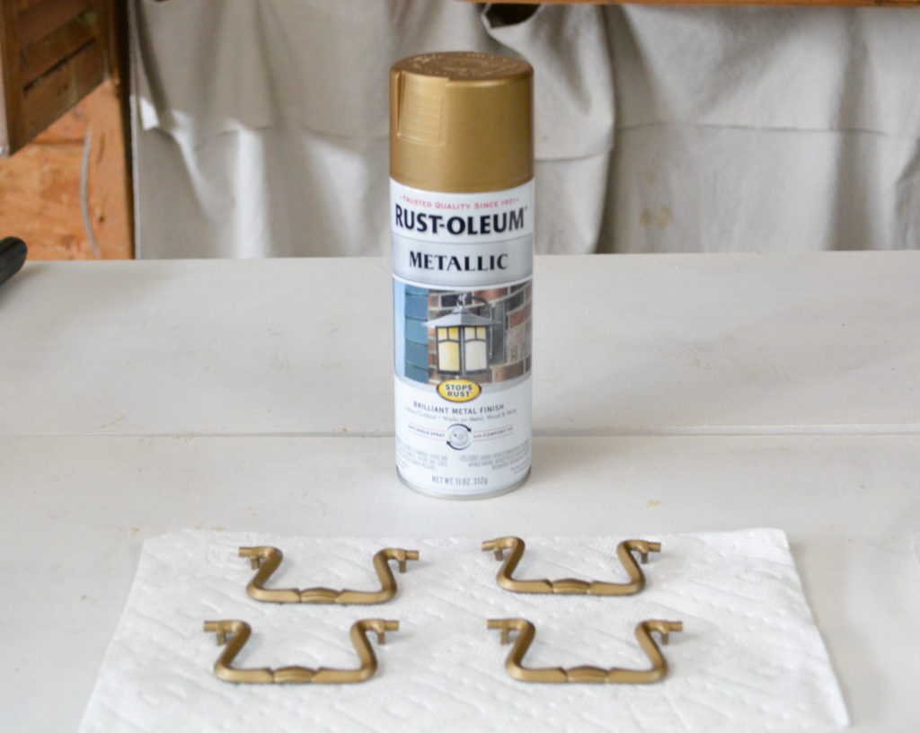 spray painting furniture hardware gold