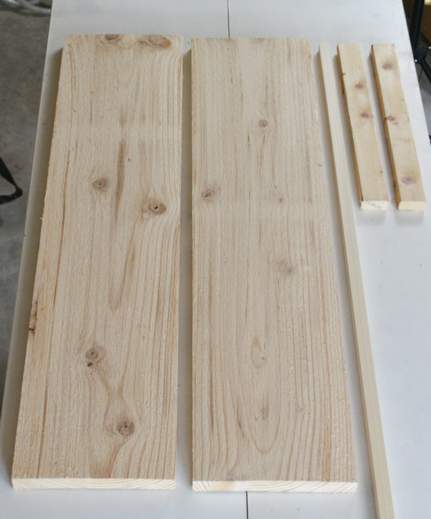 Rough sawn boards to make DIY tray