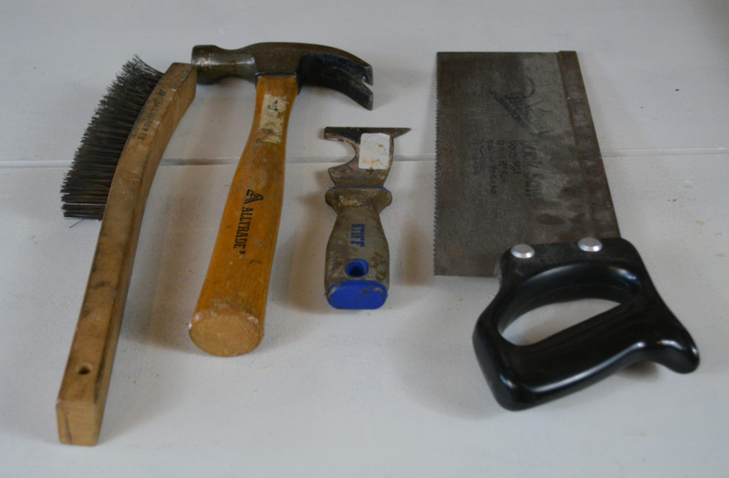 Tools used to distress wood