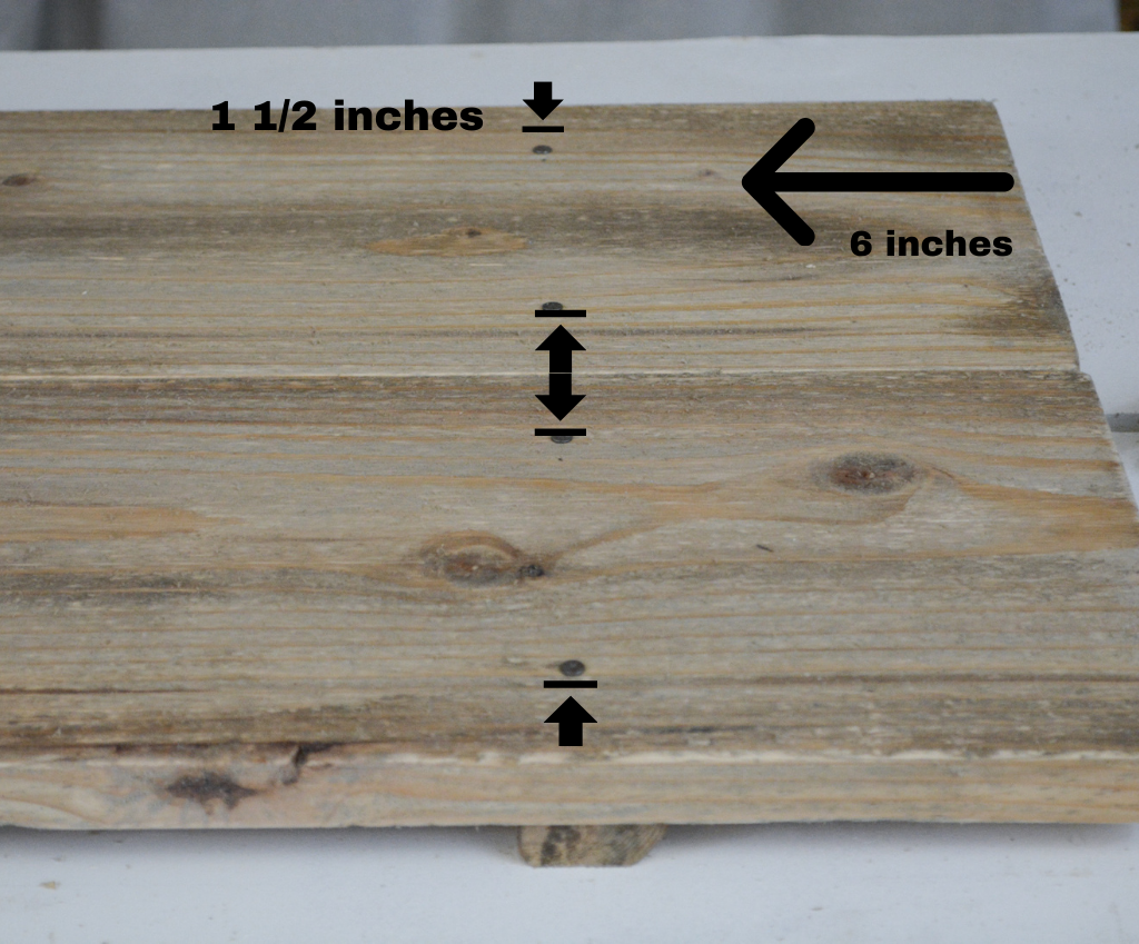 Measurements to build a weathered wood tray