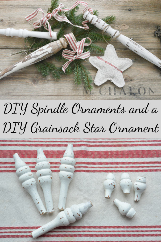 How to make spindle ornaments and a grain sack star ornament