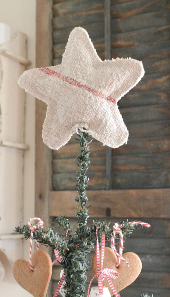 how to make a grain sack star tree topper