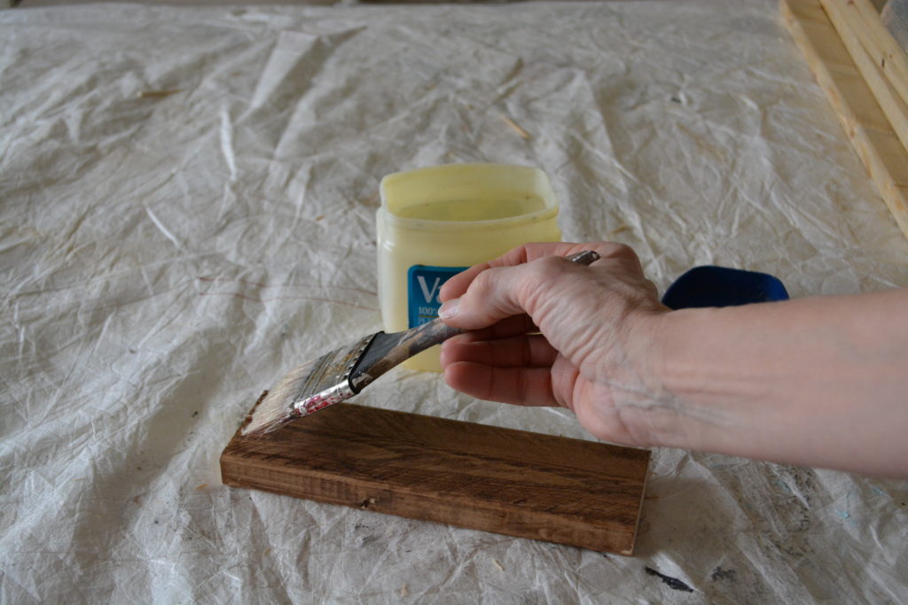 how to achieve a weathered white paint finish with Vaseline