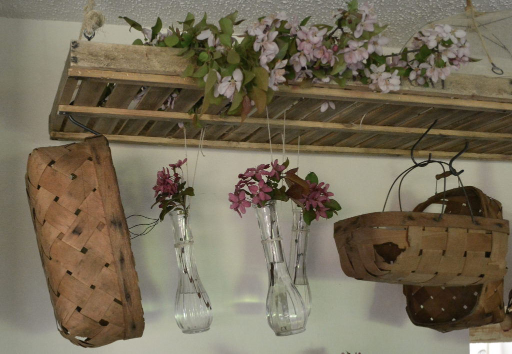how to hang vases from a french drying rack