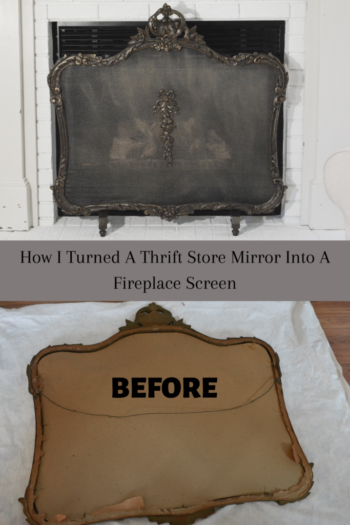 how I turned a thrift store mirror into a fireplace screen
