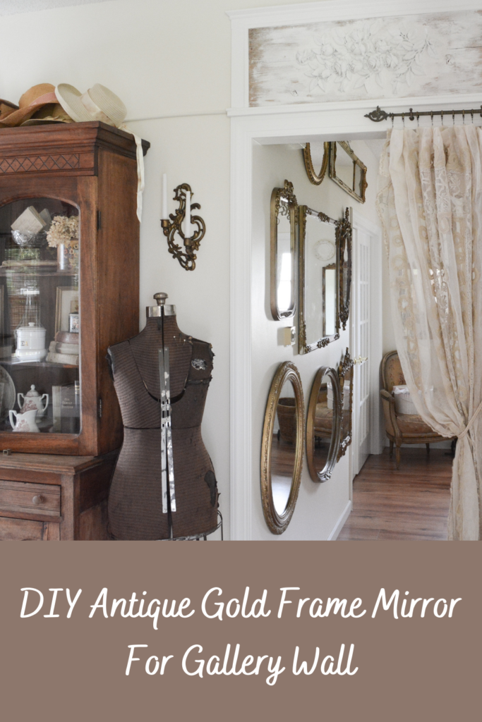 DIY gold frame mirror for gallery wall