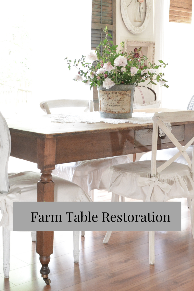 How I Restored An Antique Farm Table - Janet Clark at Home