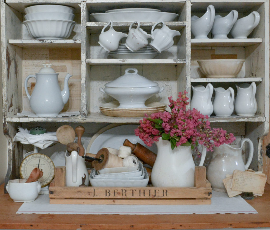 ironstone collection and diy french fruit crate