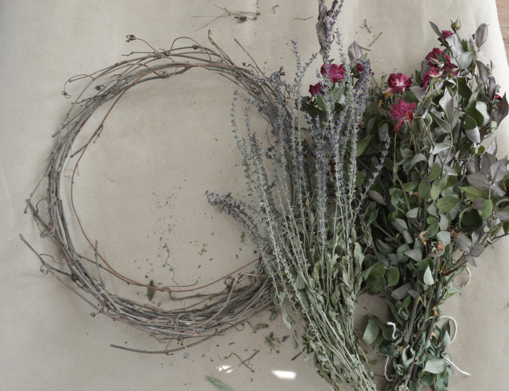 dried florals for wreath