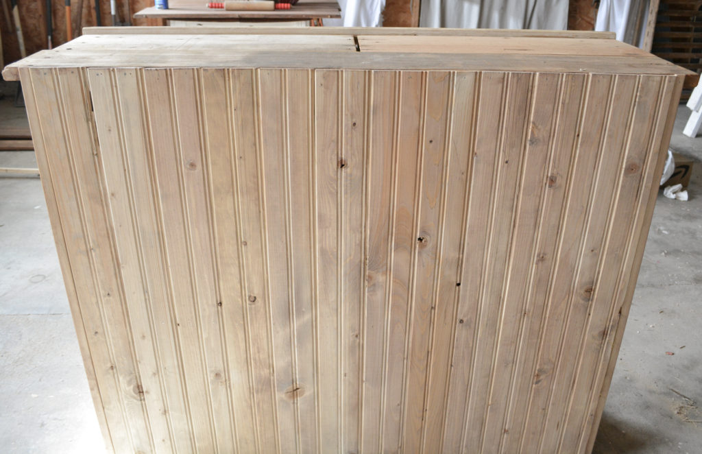 adding a bead board back to a hutch top
