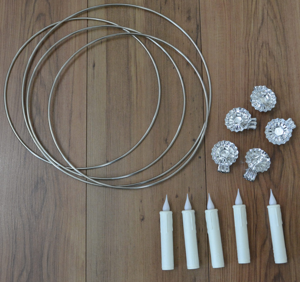 supplies needed to make a hanging candle ring
