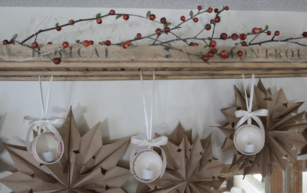 DIY berry branches on french drying rack