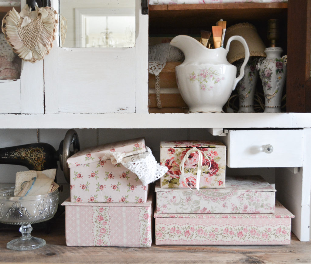 DIY fabric covered storage boxes