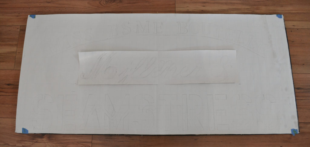 A template to make stenciled antique sign