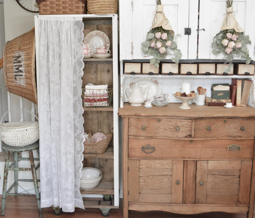 french farmhouse rolling cart and buffet 
