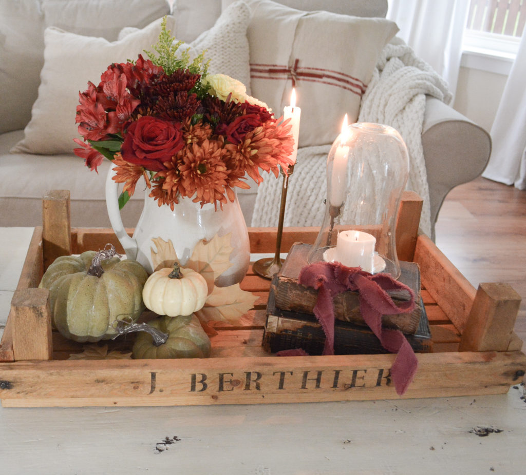 diy french market crate with fall florals