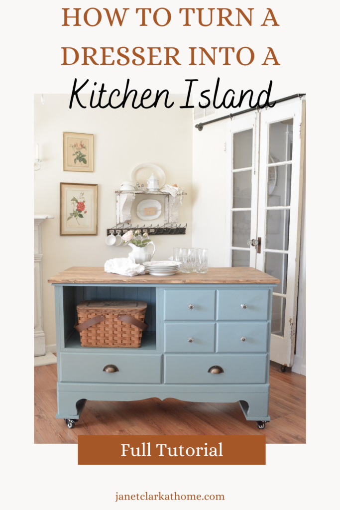 How to turn a dresser into a kitchen island